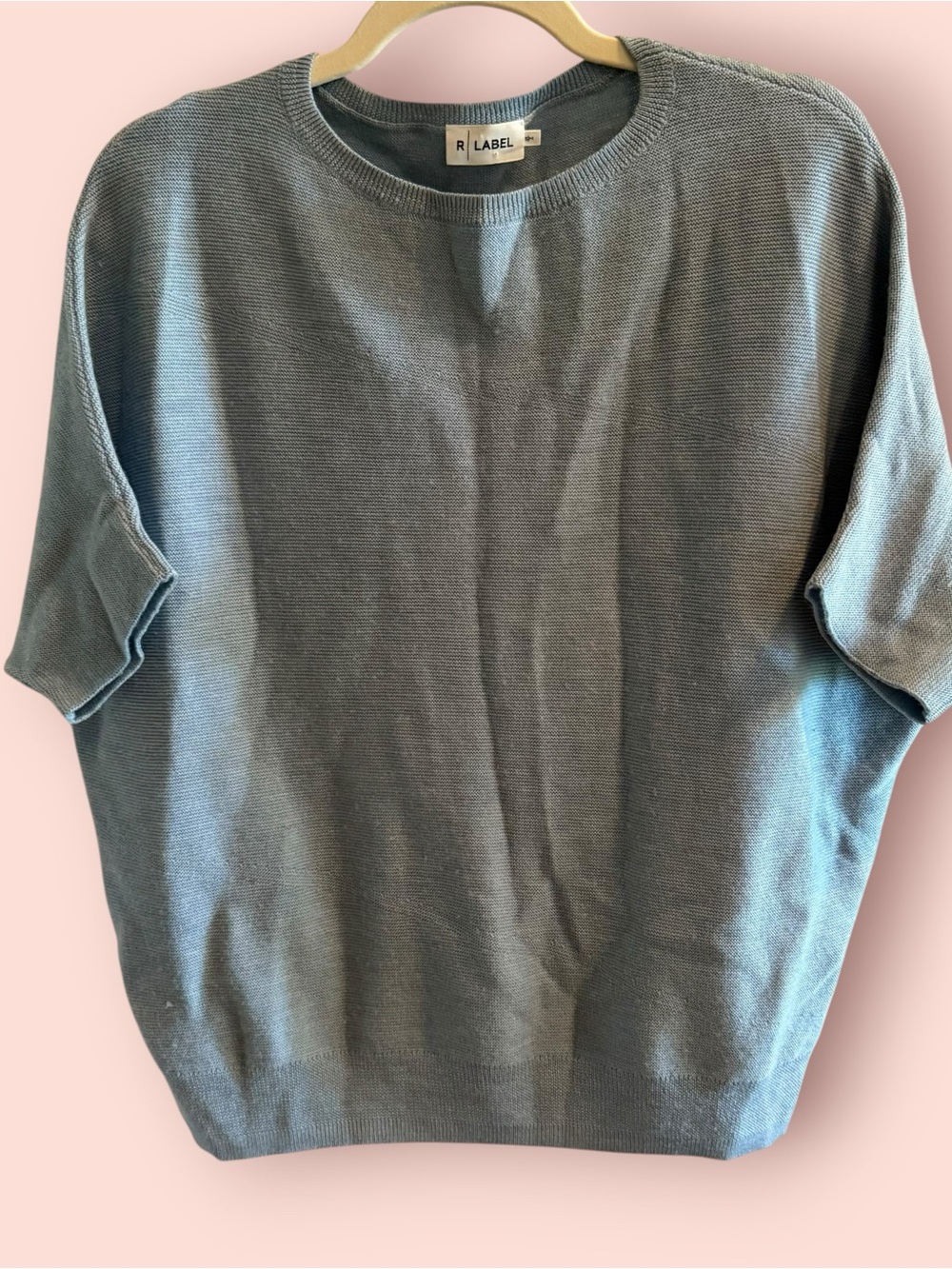 R Label Womens Slate Gray Short-Sleeve Knit Top